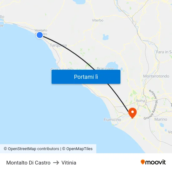 Montalto Di Castro to Vitinia map