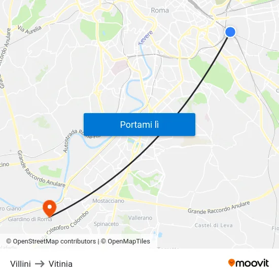 Villini to Vitinia map