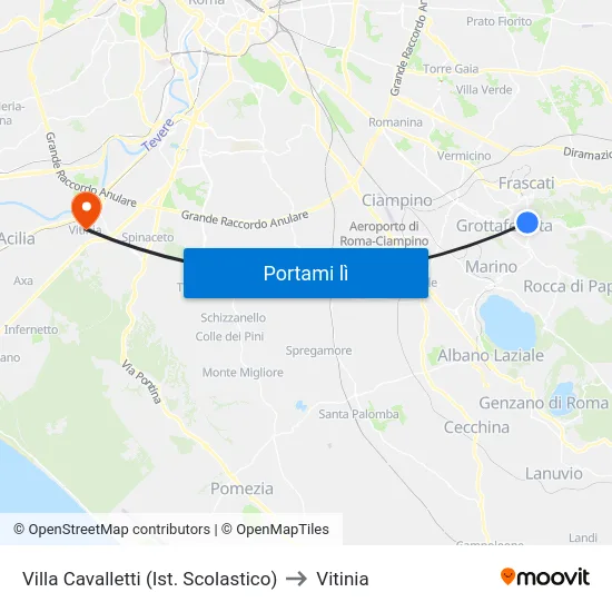 Villa Cavalletti (Ist. Scolastico) to Vitinia map