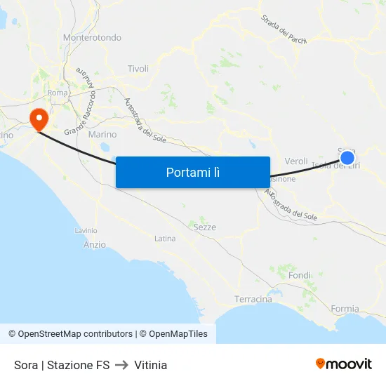 Sora | Stazione FS to Vitinia map