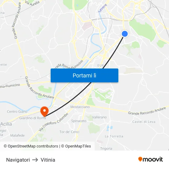 Navigatori to Vitinia map