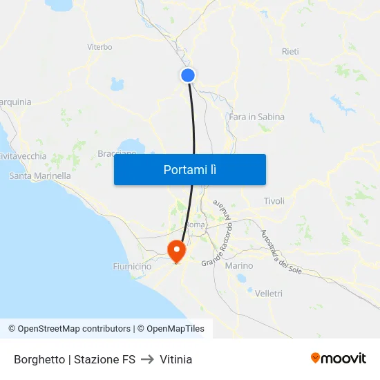 Borghetto | Stazione FS to Vitinia map