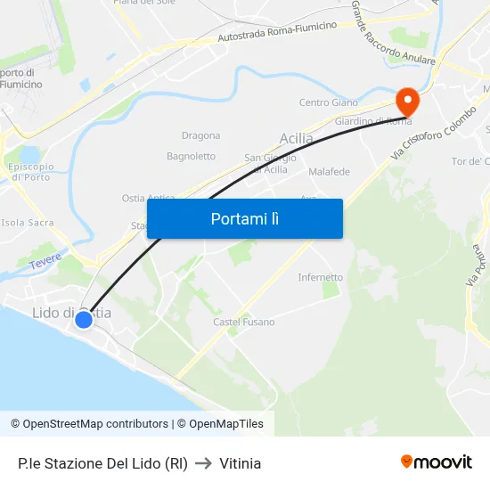 P.le Stazione Del Lido (Rl) to Vitinia map