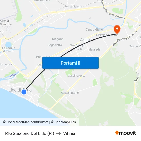 P.le Stazione Del Lido (Rl) to Vitinia map