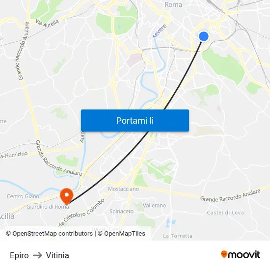Epiro to Vitinia map