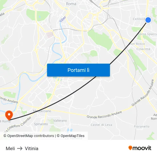 Meli to Vitinia map