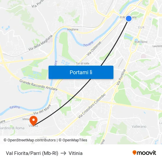 Val Fiorita/Parri (Mb-Rl) to Vitinia map