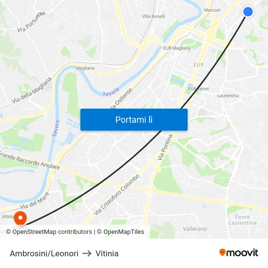 Ambrosini/Leonori to Vitinia map
