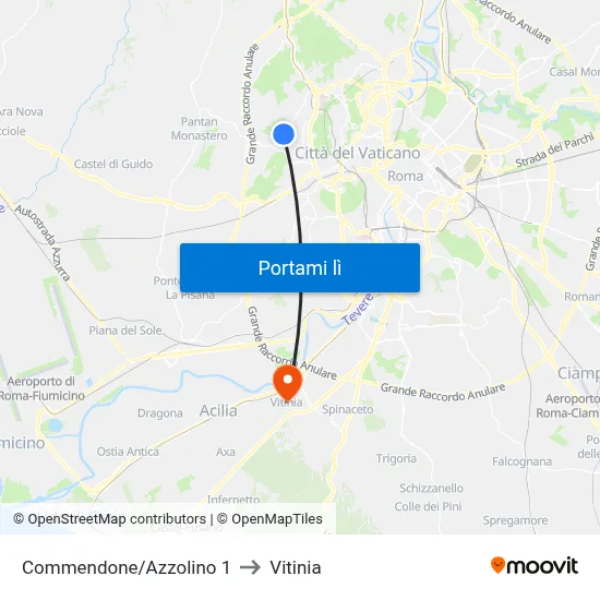 Commendone/Azzolino 1 to Vitinia map
