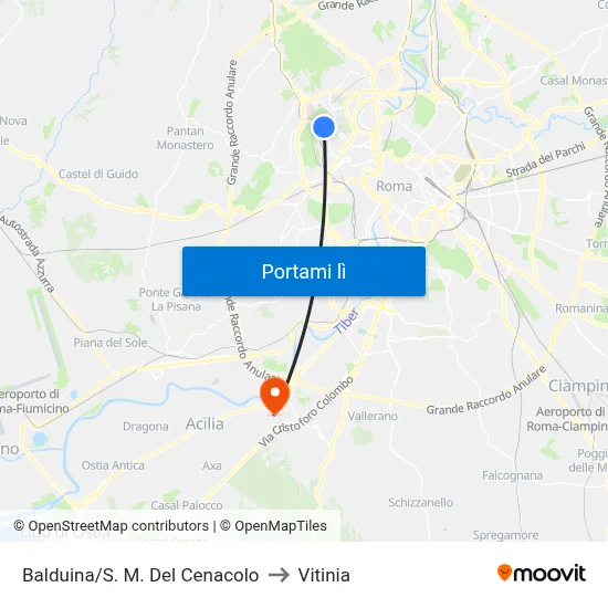 Balduina/S. M. Del Cenacolo to Vitinia map