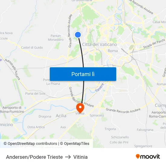 Andersen/Podere Trieste to Vitinia map