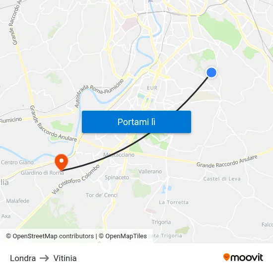 Londra to Vitinia map