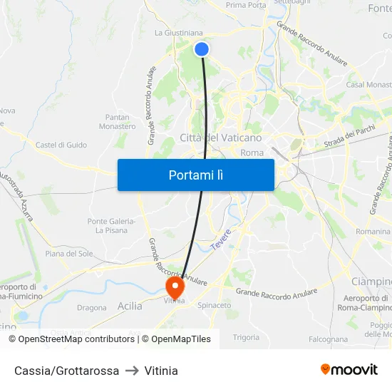 Cassia/Grottarossa to Vitinia map