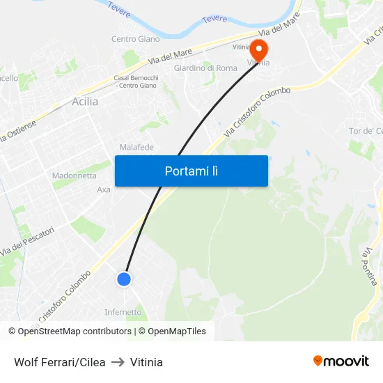 Wolf Ferrari/Cilea to Vitinia map