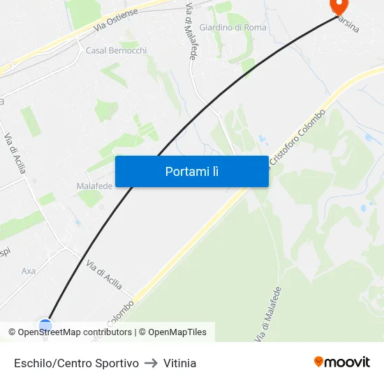Eschilo/Centro Sportivo to Vitinia map