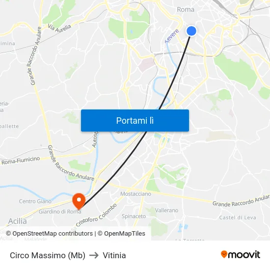 Circo Massimo (Mb) to Vitinia map