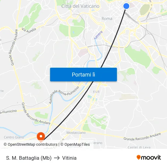 S. M. Battaglia (Mb) to Vitinia map