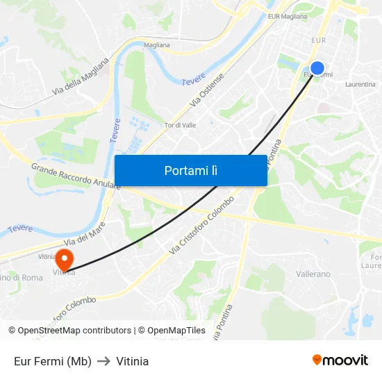 Eur Fermi (Mb) to Vitinia map