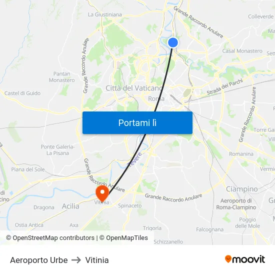 Aeroporto Urbe to Vitinia map
