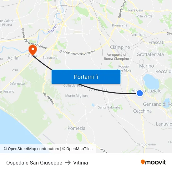 Ospedale San Giuseppe to Vitinia map
