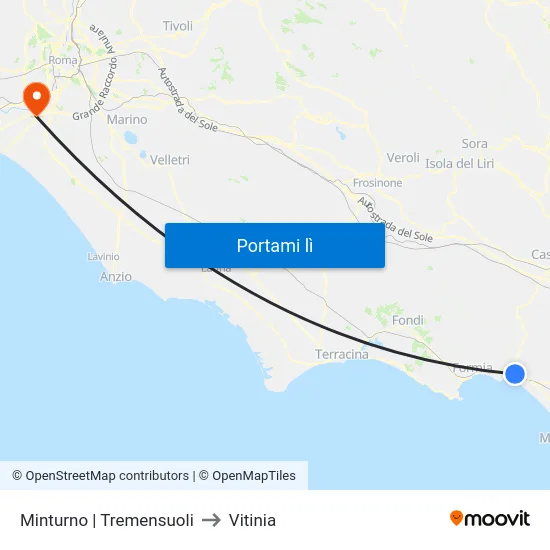 Minturno | Tremensuoli to Vitinia map