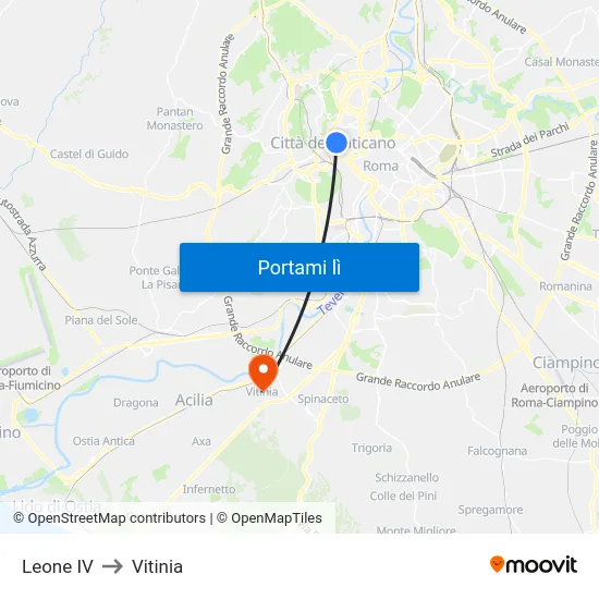 Leone IV to Vitinia map