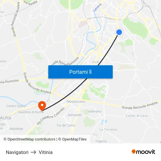 Navigatori to Vitinia map