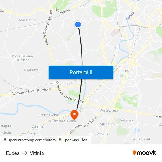 Eudes to Vitinia map