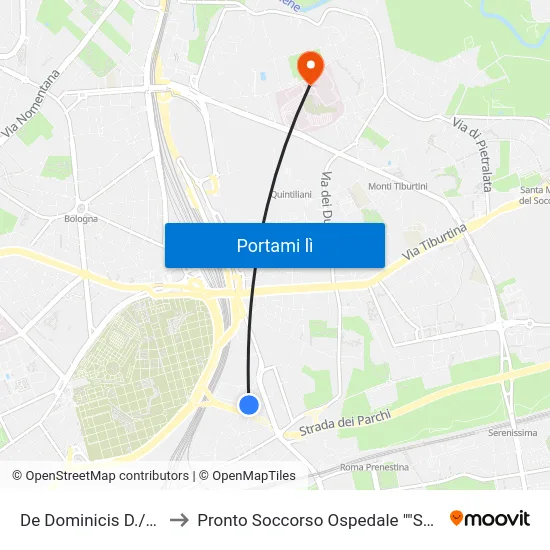De Dominicis D./Brighenti to Pronto Soccorso Ospedale ""Sandro Pertini"" map