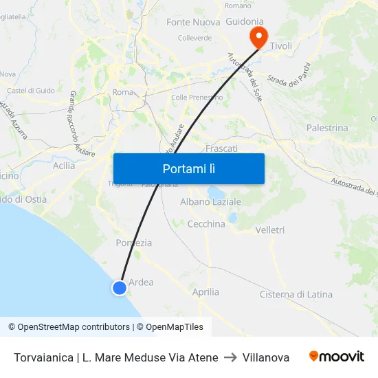 Torvaianica | L. Mare Meduse Via Atene to Villanova map
