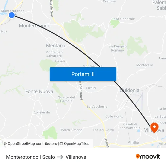 Monterotondo | Scalo to Villanova map