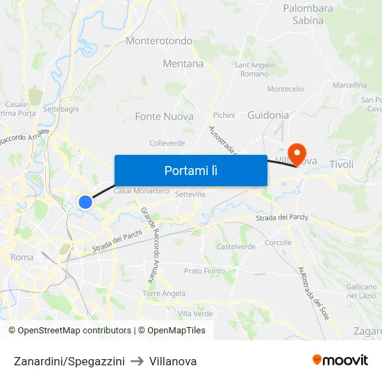 Zanardini/Spegazzini to Villanova map