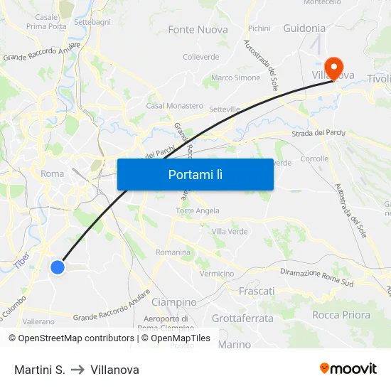 Martini S. to Villanova map