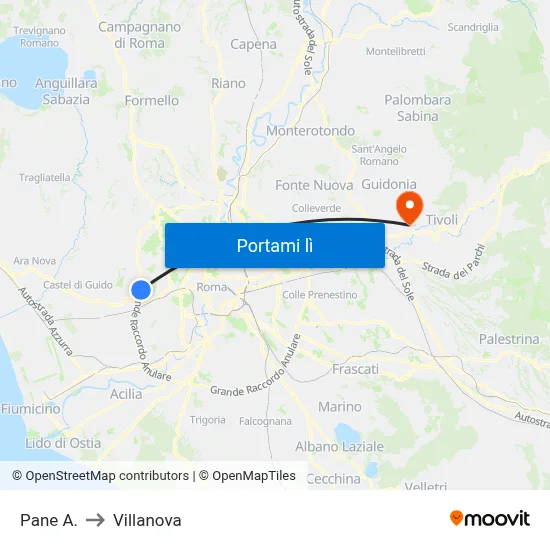 Pane A. to Villanova map