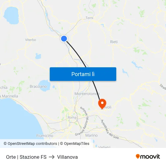 Orte | Stazione FS to Villanova map
