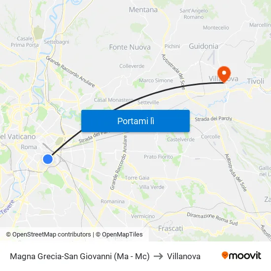Magna Grecia-San Giovanni (Ma - Mc) to Villanova map