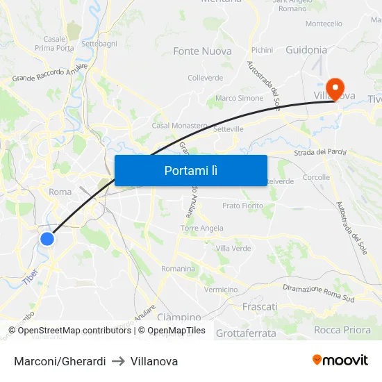 Marconi/Gherardi to Villanova map