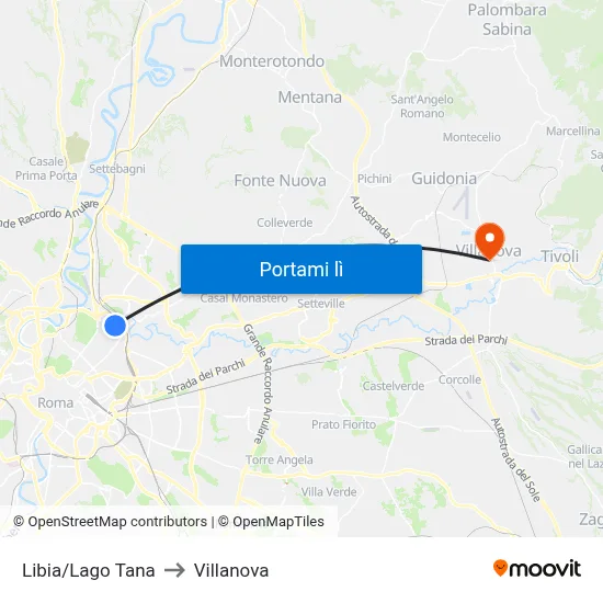 Libia/Lago Tana to Villanova map