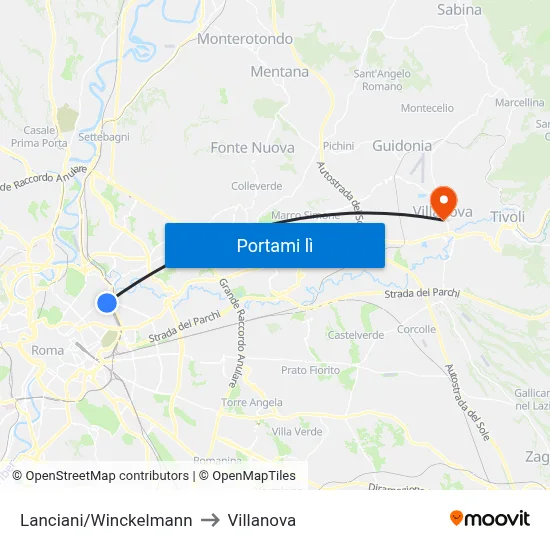 Lanciani/Winckelmann to Villanova map
