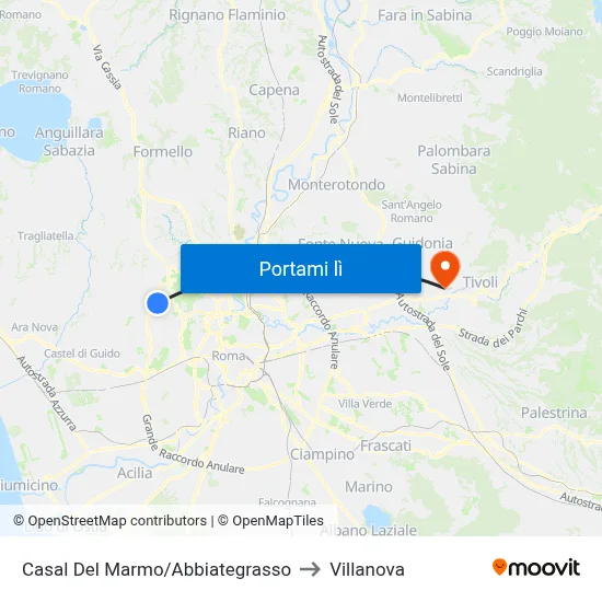 Casal Del Marmo/Abbiategrasso to Villanova map