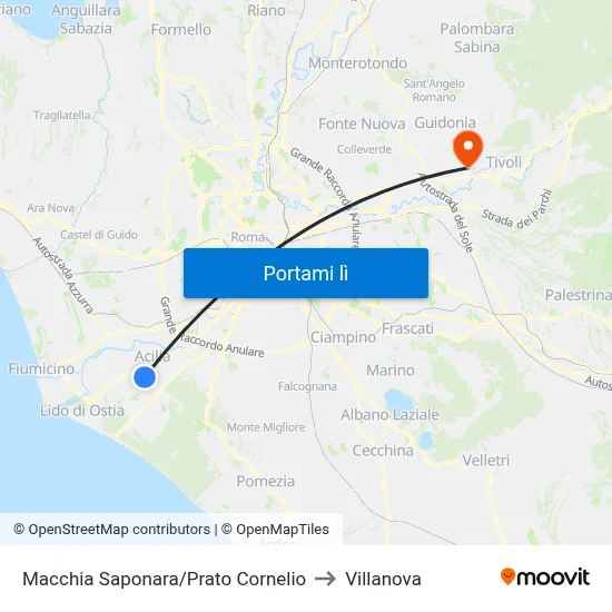 Macchia Saponara/Prato Cornelio to Villanova map