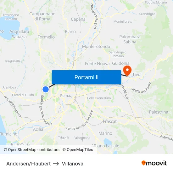 Andersen/Flaubert to Villanova map