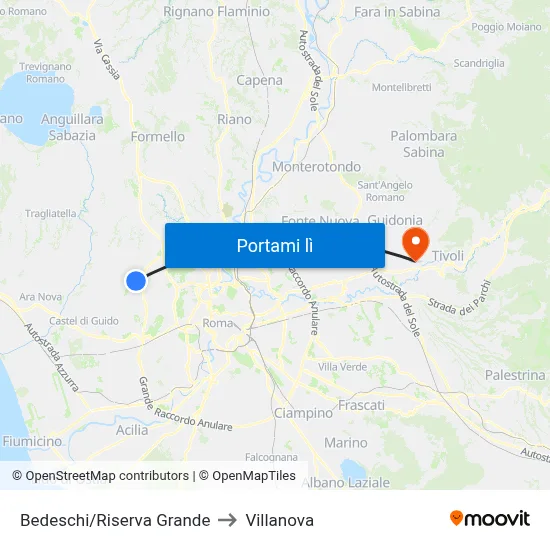 Bedeschi/Riserva Grande to Villanova map