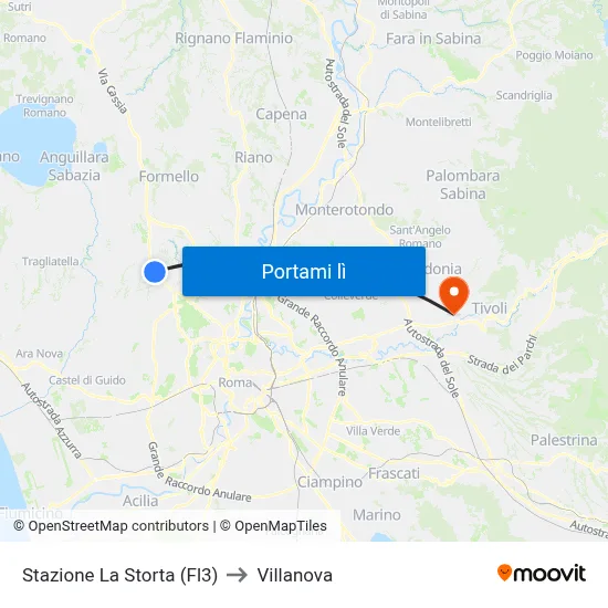 Stazione La Storta (Fl3) to Villanova map