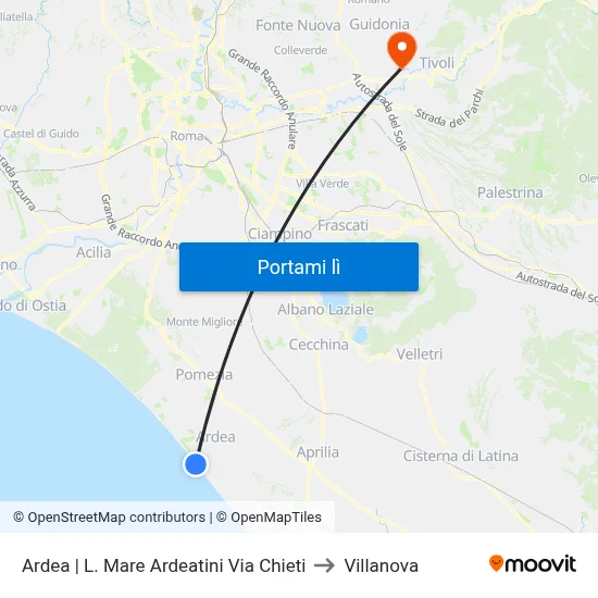 Ardea | L. Mare Ardeatini Via Chieti to Villanova map