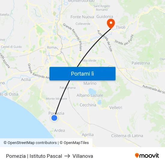Pomezia | Istituto Pascal to Villanova map