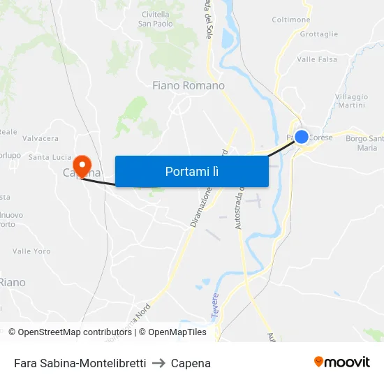 Fara Sabina-Montelibretti to Capena map