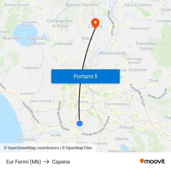 Eur Fermi (Mb) to Capena map