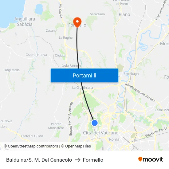 Balduina/S. M. Del Cenacolo to Formello map