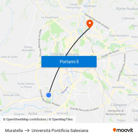 Muratella to Università Pontificia Salesiana map